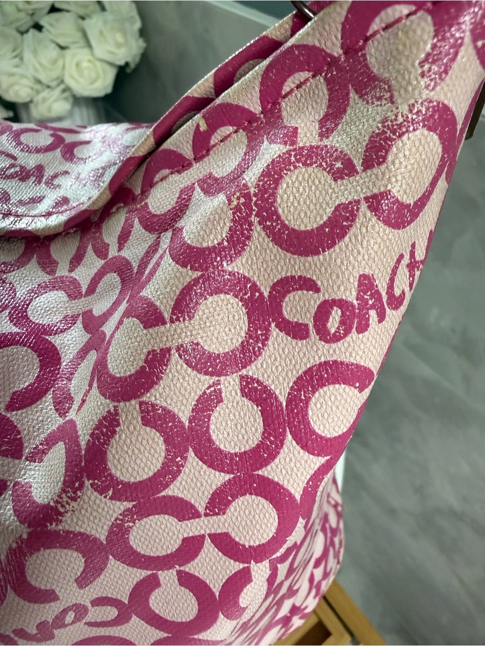 COACH Pink Op Art Signature Coated Canvas Set - Picture 5 of 15